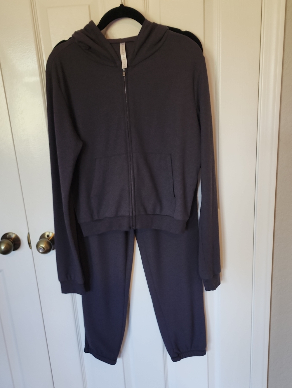 Fabletics Dark Charcoal Ribbed Lounge Set